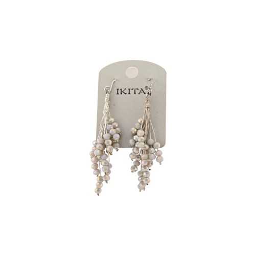 "Cascade of grey pearls earrings from Ikita"
