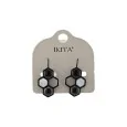 Black and Silver Honeycomb Earrings by Ikita