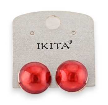 Aretes originales de perlas rojas de Ikita