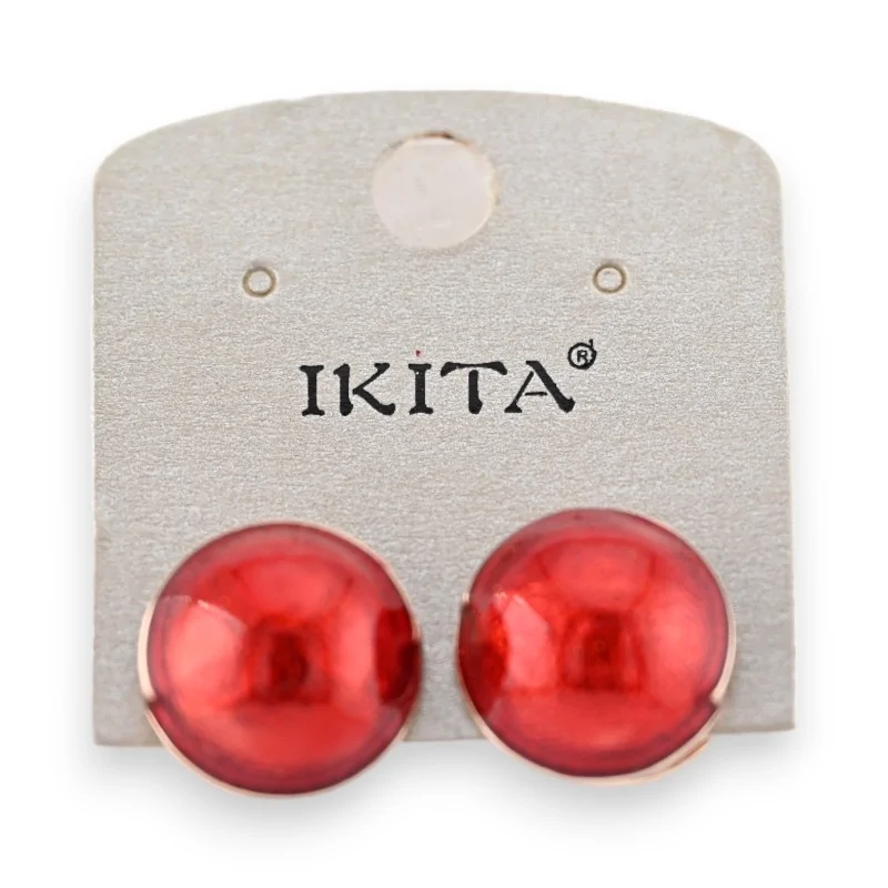 Original red pearl earrings by Ikita