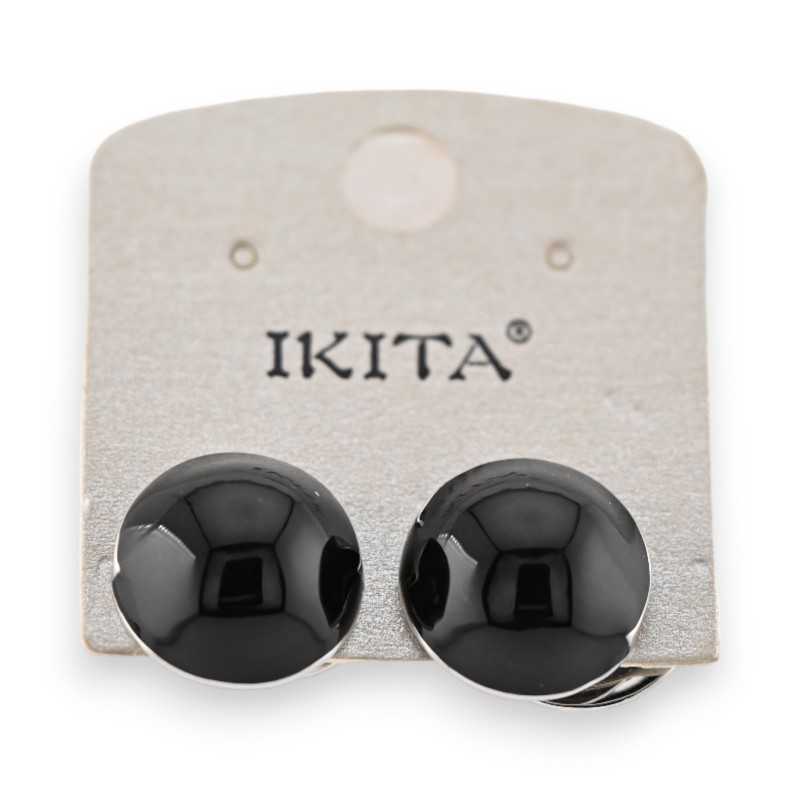 Ohrringe mit glänzenden schwarzen Perlen von Ikita