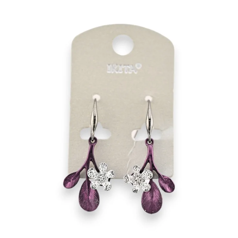 Ikita Purple Flower Earrings