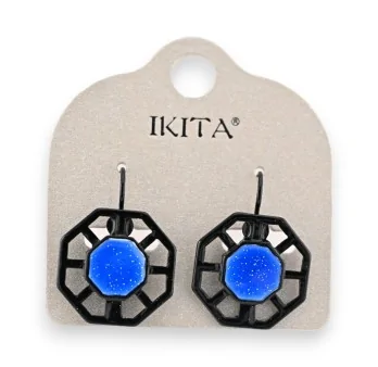 Pendientes geométricos Ikita azul rey