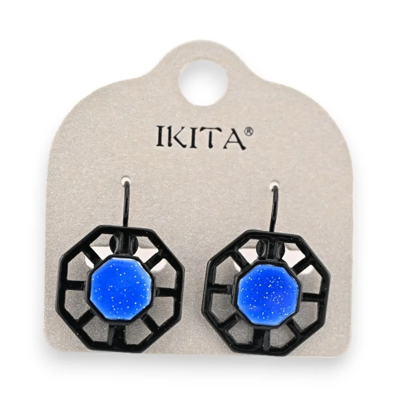 Aretes geométricas Ikita en azul rey