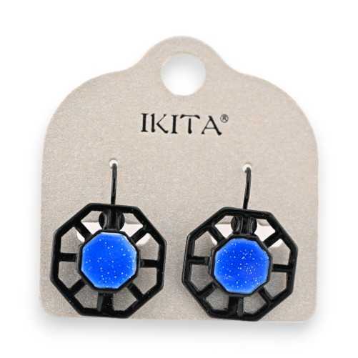 Boucles d'oreilles géométriques Ikita bleu roi
