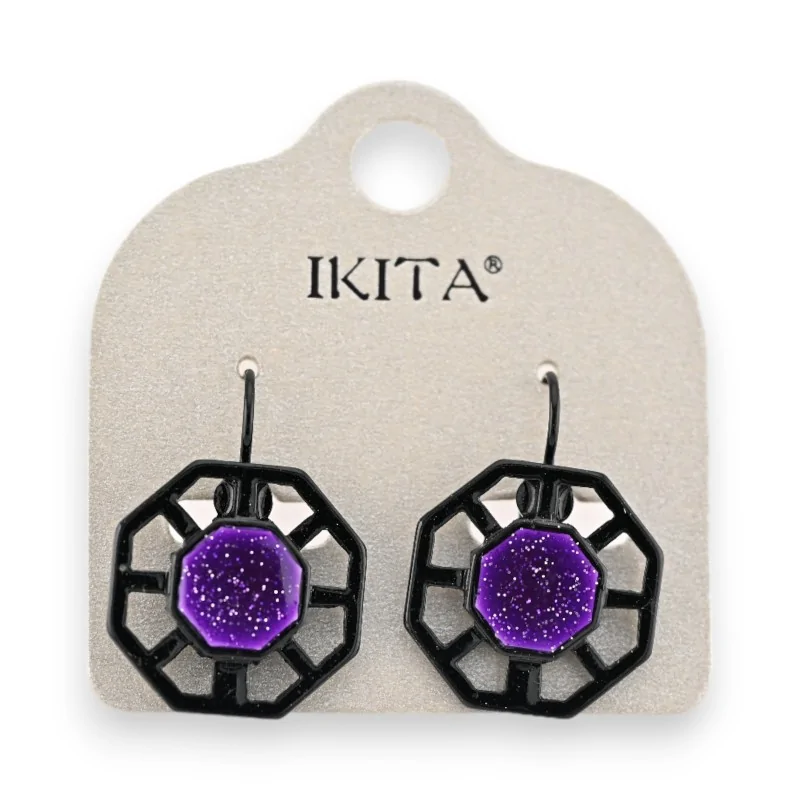 Purple Octagonal Ikita Earrings