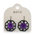 Purple octagonal Ikita earrings