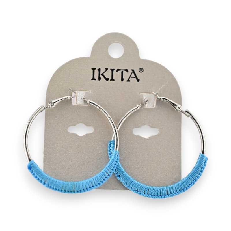 Ikita Creole hoop earrings in turquoise blue