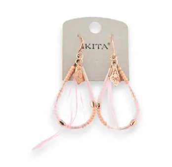 Romantic earrings by Ikita in rose gold-plated metal