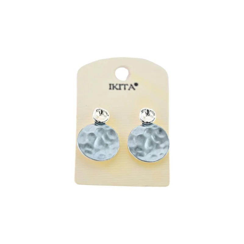 Ikita hammered blue-grey silver earrings