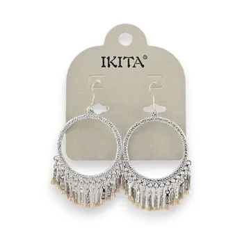 Boucles d'oreilles bohème chic argentées Ikita