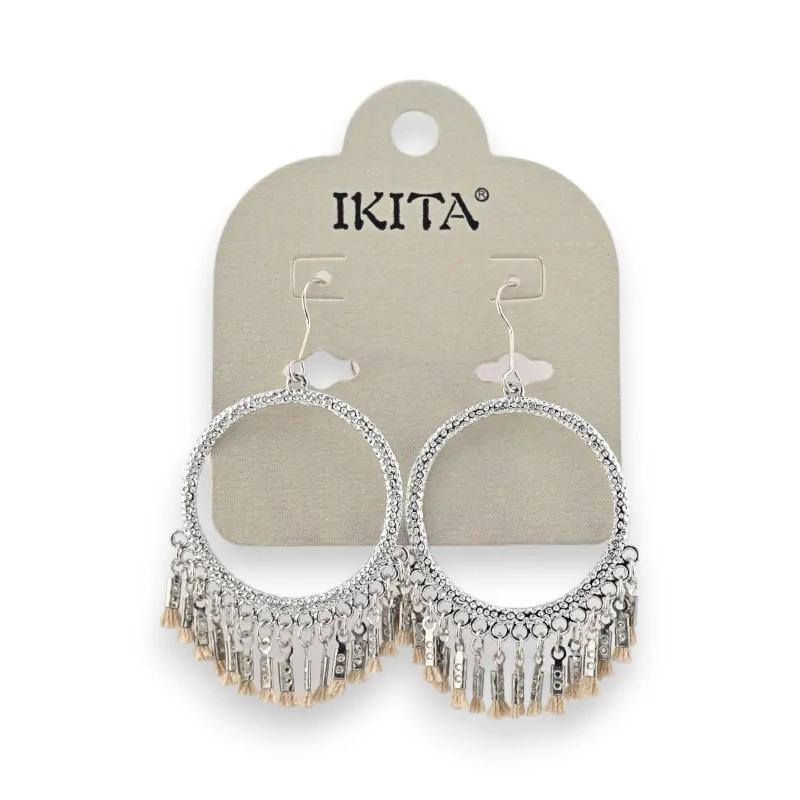 Boucles d'oreilles bohème chic argentées Ikita