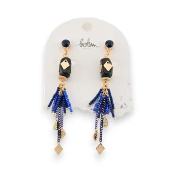 Boucles d'oreilles bohèmes bleues de chez Bohm