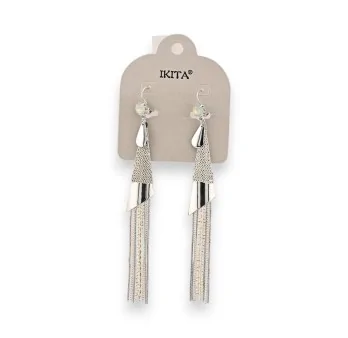 Pendientes colgantes elegantes plateados de Ikita