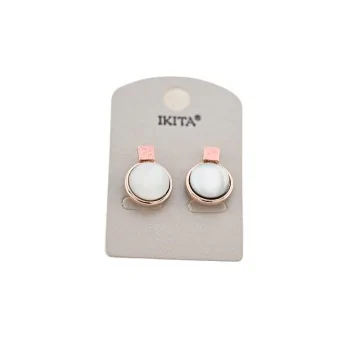 Ikita pink mother-of-pearl copper-tone earrings