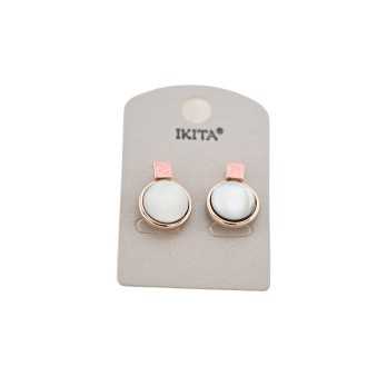 Ikita pink mother-of-pearl coppery earrings