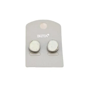 Faux mother-of-pearl relief earrings by Ikita