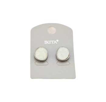 "Ikita's Imitation Mother of Pearl Relief Earrings"
