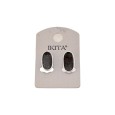 Glittery Black Oval Earrings by Ikita