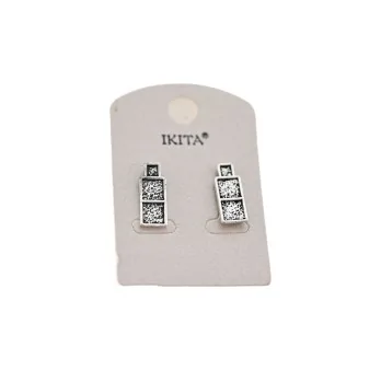 Silver-plated aged cube earrings by Ikita