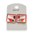 Red square earrings from Ikita