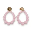 Drop earrings with powder pink pearls