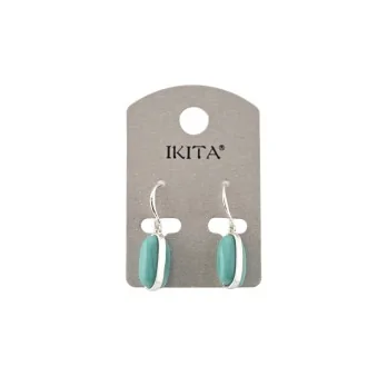 Turquoise oval earrings by Ikita