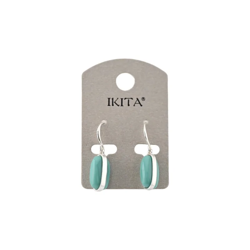 Turquoise oval earrings by Ikita