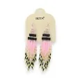 Ikita Indian-style earrings with pink and black beads