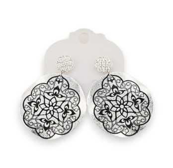 Black Rosette round earrings from Ikita