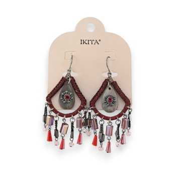 Bohemian chic burgundy earrings from Ikita