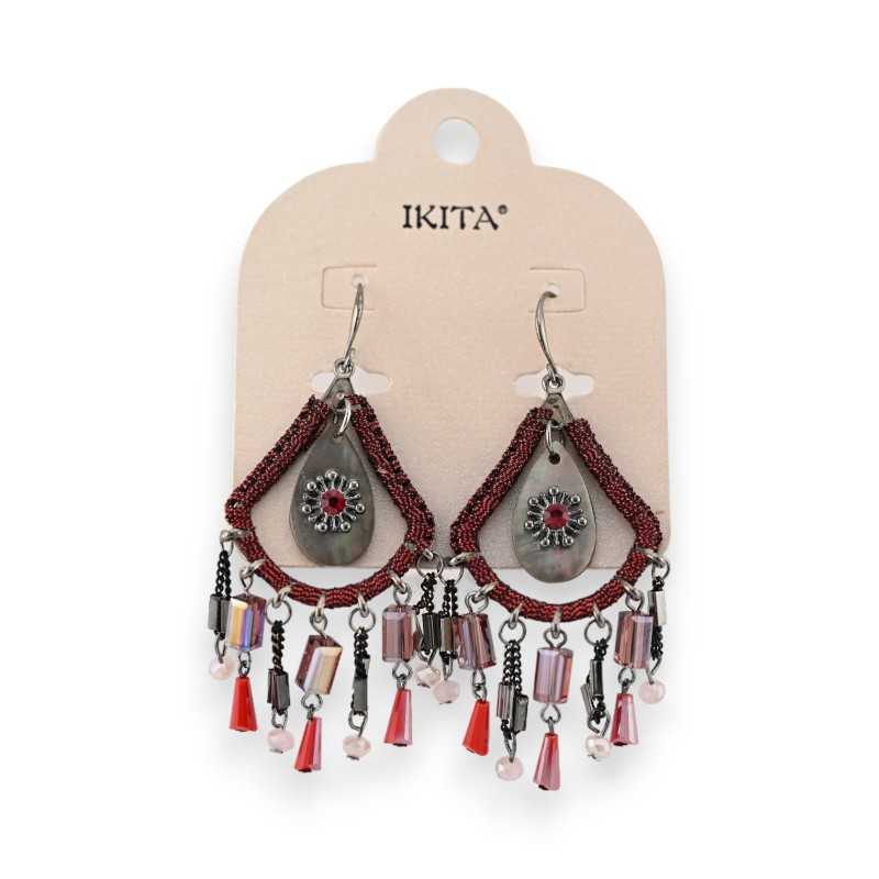 Bohemian chic burgundy earrings from Ikita
