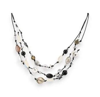 Collier fantaisie multi rangs noir et blanc de chez Ikita