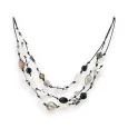 Multi-strand black and white fashion necklace by Ikita