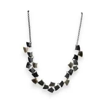 IKITA Black and Grey Geometric Necklace