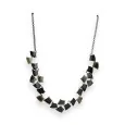 Geometric black and gray necklace IKITA