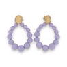 Pearl hoop earrings in lilac