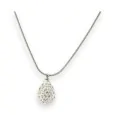 Silver Necklace Drop Rhinestone Locket from Ikita