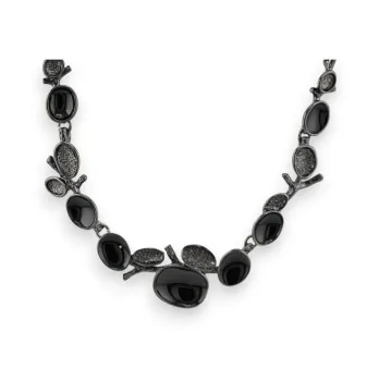 Dark Grey Metal Fashion Necklace by Ikita