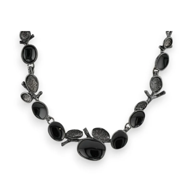 Dark Grey Metal Fashion Necklace by Ikita