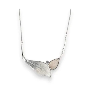 Fantasy Necklace Patinated Gray Leaves from Belle Miss