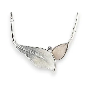 Collier Fantaisie Feuilles patinées grises de chez Belle Miss