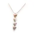 Ikita's geometric rose copper necklace with mother-of-pearl diamonds