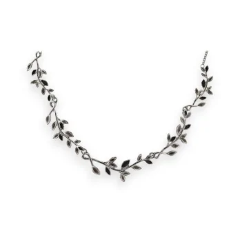 Grey and Black Leaf Necklace by Ikita