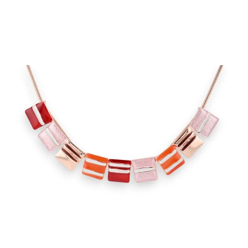 Rose gold-plated fantasy square necklace by IKITA