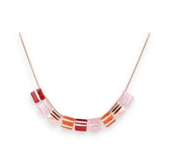 Collier cuivré rosé fantaisie carré de chez IKITA