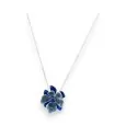 Collier Fleur Bleue Argentée Ikita