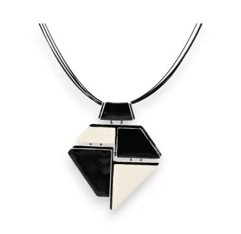 Geometric Black and White Fashion Necklace by Ikita