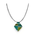 Anise green and turquoise Ikita geometric necklace