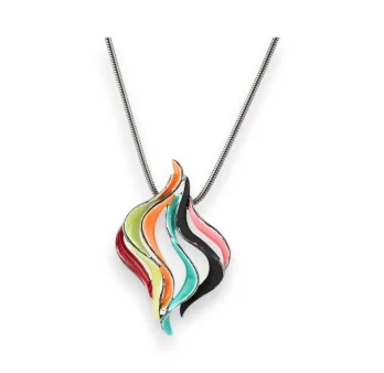 Collana da bigiotteria Ikita con medaglione design multicolore